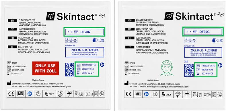 法国官方召回源每日巡检：INFORMATION AUX UTILISATEURS Dispositifs médicaux PUBLIÉ LE 10/08/2026 Moniteur-défibrillateur (accessoire) – Skintact DF28N Adulte (Zoll), Skintact DF30G Pédiatrique (