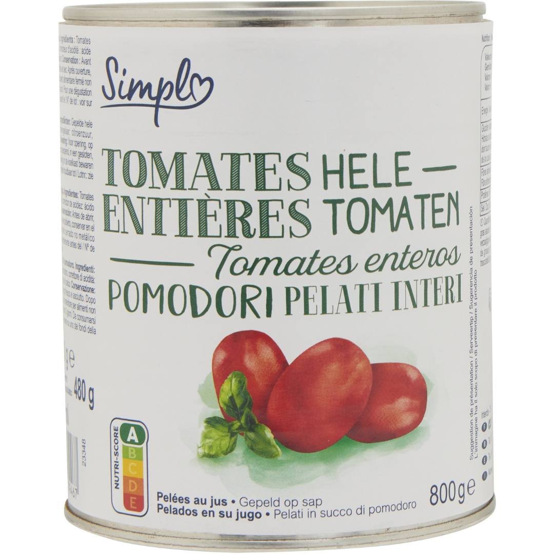Tomates entières pelées au jus 召回/安全警示