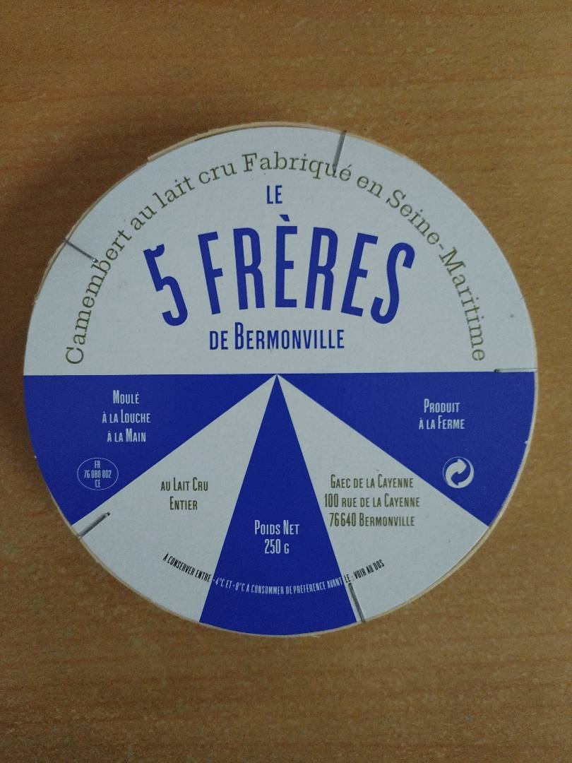 Camembert fermier au lait cru 高风险召回